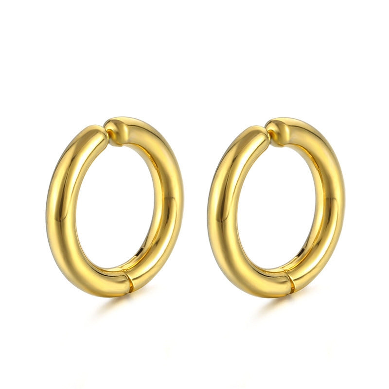 Fashion Titanium Steel Polished Punk Style Ear Clips - 1 Pair