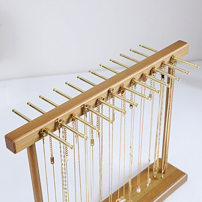 Fashion Solid Color Wrought Iron and Pine Jewelry Display Stand