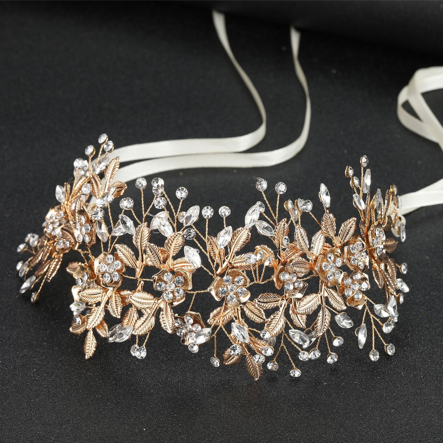White Leaf Bridal Hairband Headdress for Wedding Dress