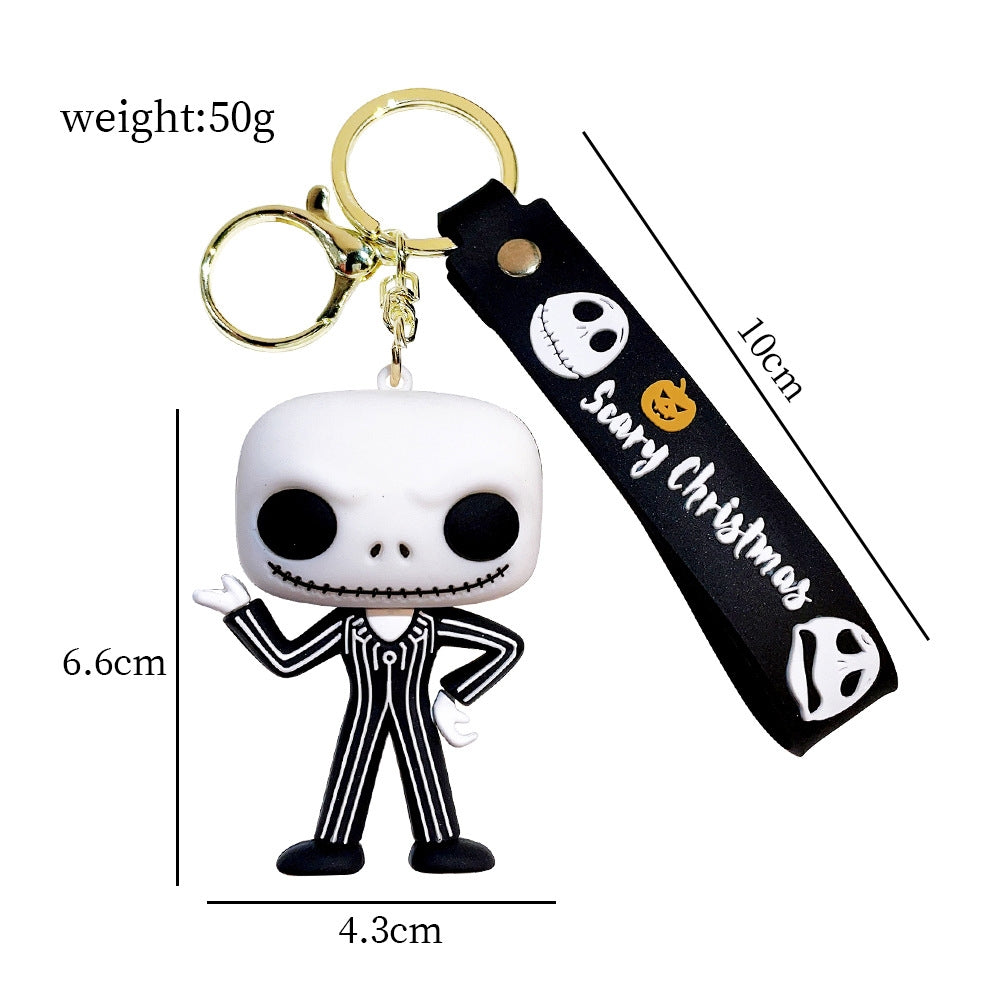 Halloween Pumpkin Skeleton Cartoon Keychain Pendant Gift