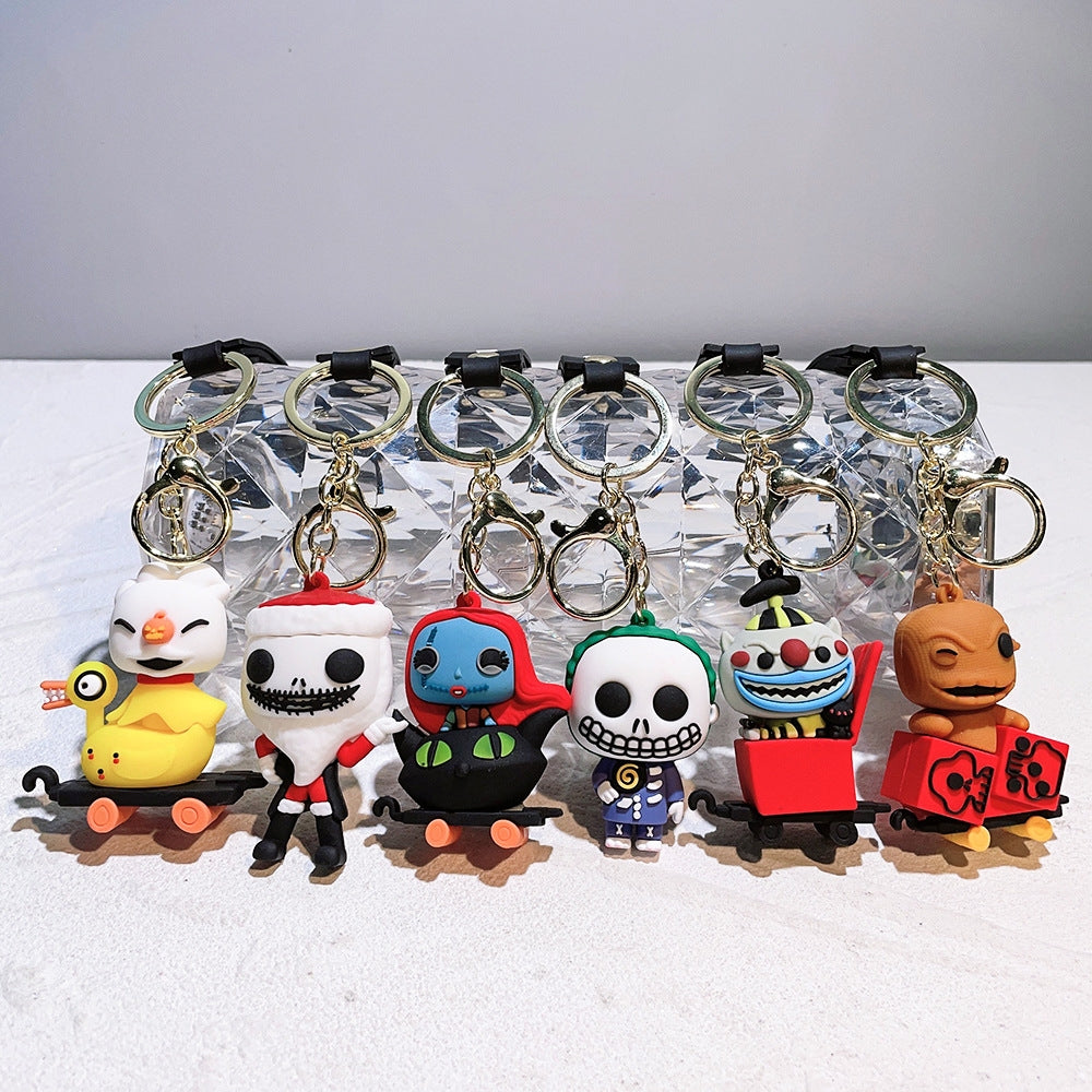 Halloween Pumpkin Skeleton Cartoon Keychain Pendant Gift