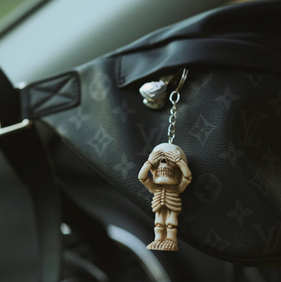 Halloween Gothic Skull Resin Keychain Accessory