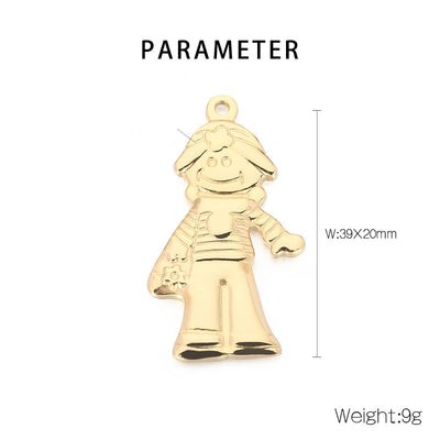 Hip-Hop Punk Stainless Steel Cartoon Character Pendant Jewelry Accessories