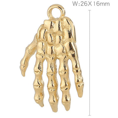 Hip-Hop Stainless Steel Skull Hand Pendant Jewelry Accessories Vintage Devil's Hand Charm