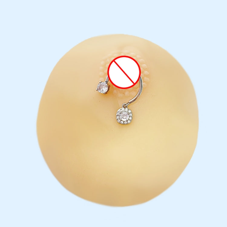 Hip-hop Streetwear Star Heart Zircon Inlay Stainless Steel Nipple Ring