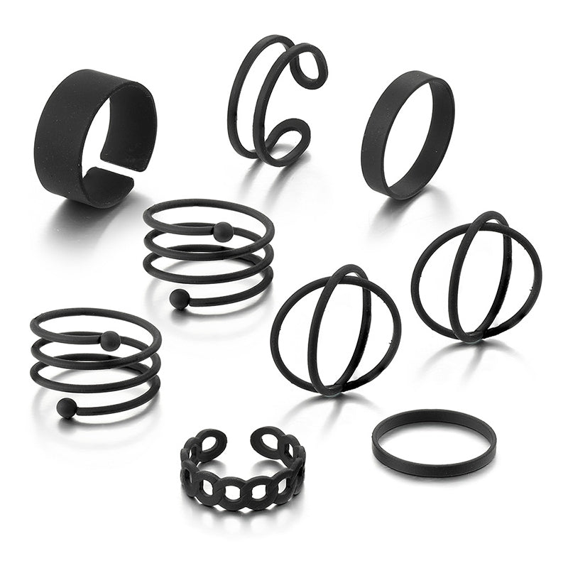 Vintage Geometric Alloy Stoving Varnish Adjustable Women's Ring Set