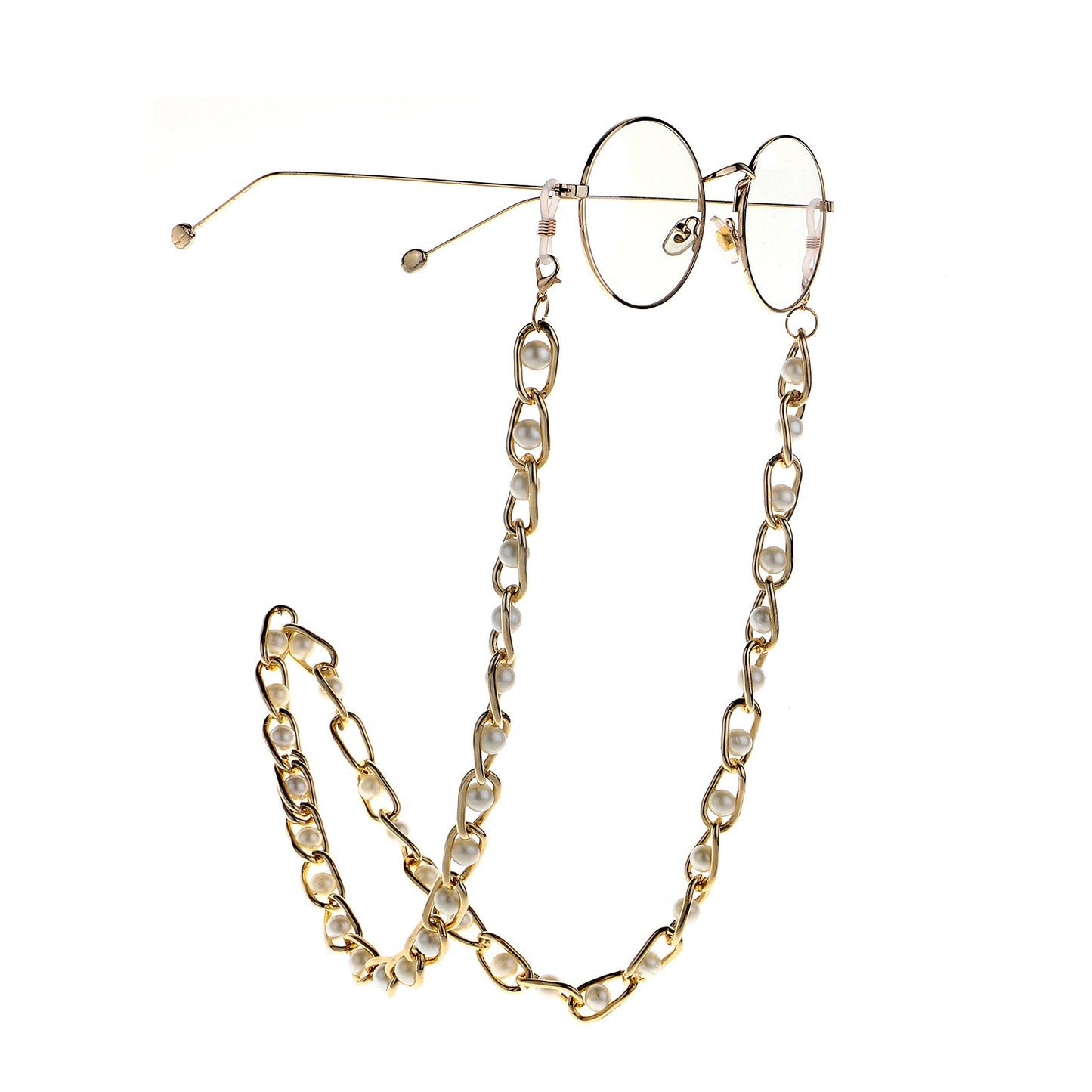 Golden Pearl Non-Slip Eyeglasses Chain with Color Retention