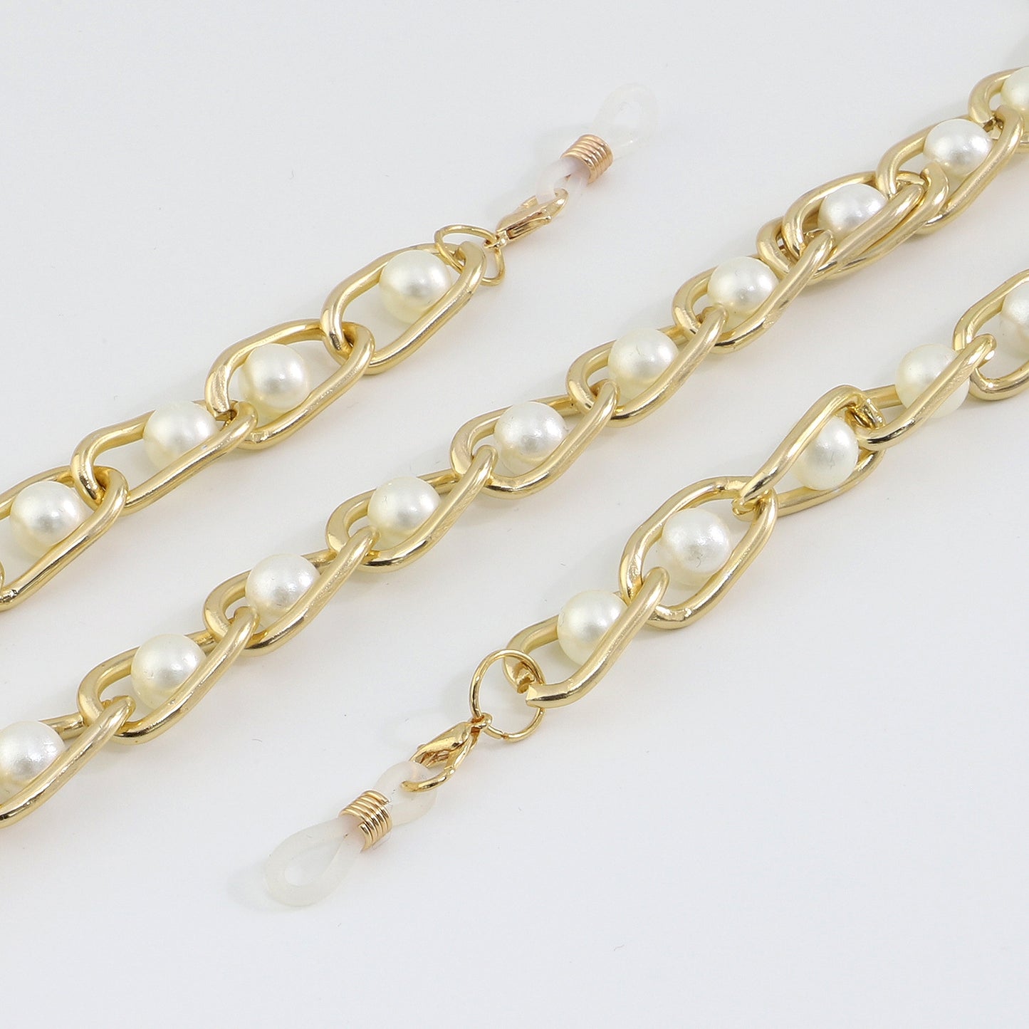 Golden Pearl Non-Slip Eyeglasses Chain with Color Retention