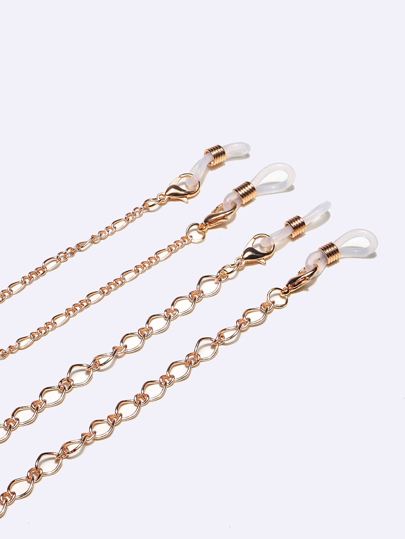 Gold Two-Piece Eyeglasses and Mask Chain Set