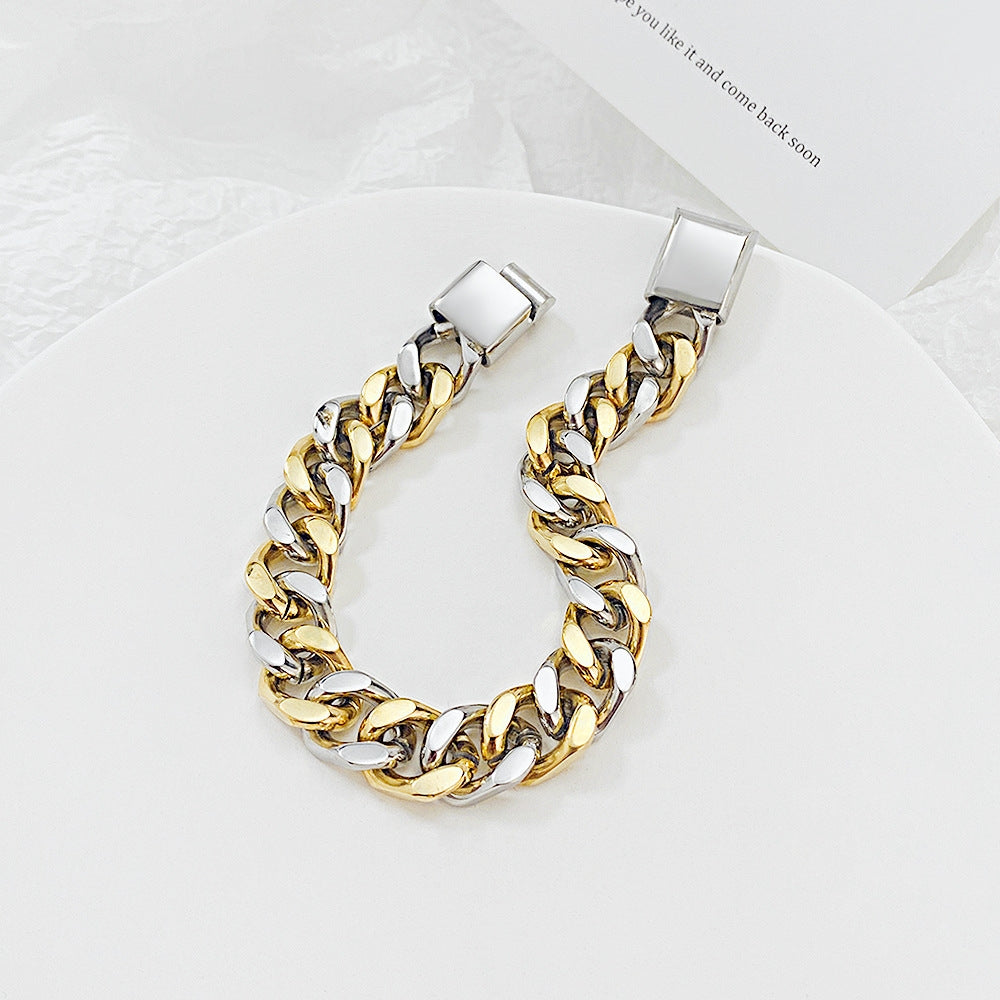 IG Style Hip-Hop Titanium Steel Irregular Men's Snake Chain Bracelet