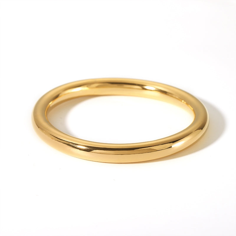 18K Gold Plated Stainless Steel Vintage Bangle and Hollow Bracelet Set for Women