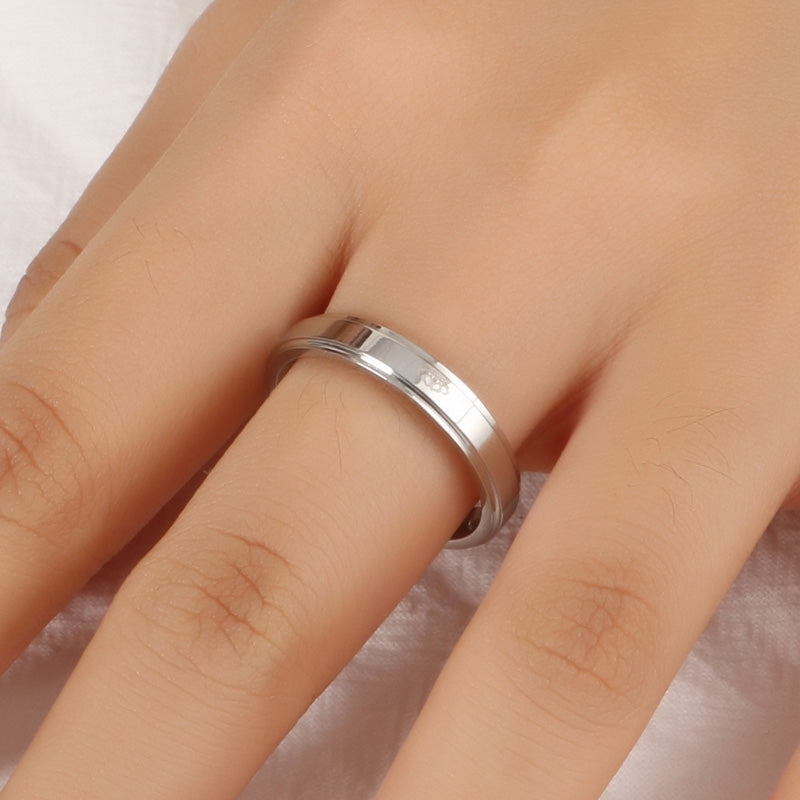 Crown Titanium Steel Couple Rings