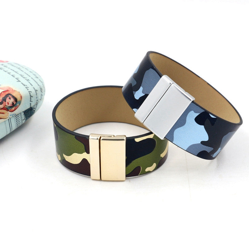 Ig Style Camouflage PU Leather Unisex Bracelet