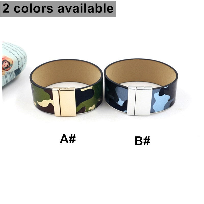 Ig Style Camouflage PU Leather Unisex Bracelet