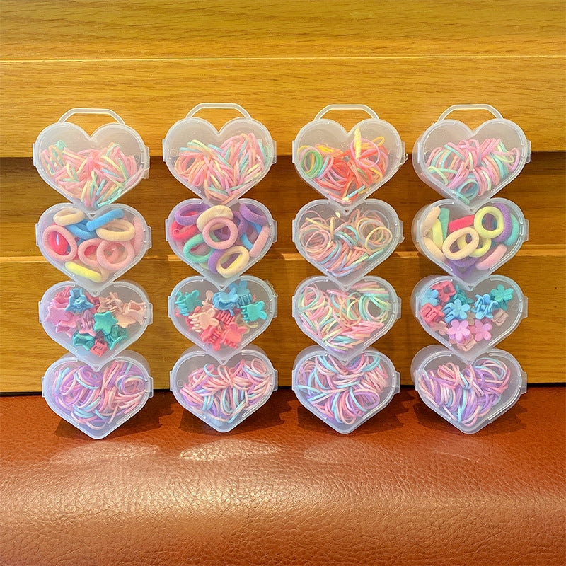 Children's Colorful Flower Hair Clips and Elastic Hair Bands Set