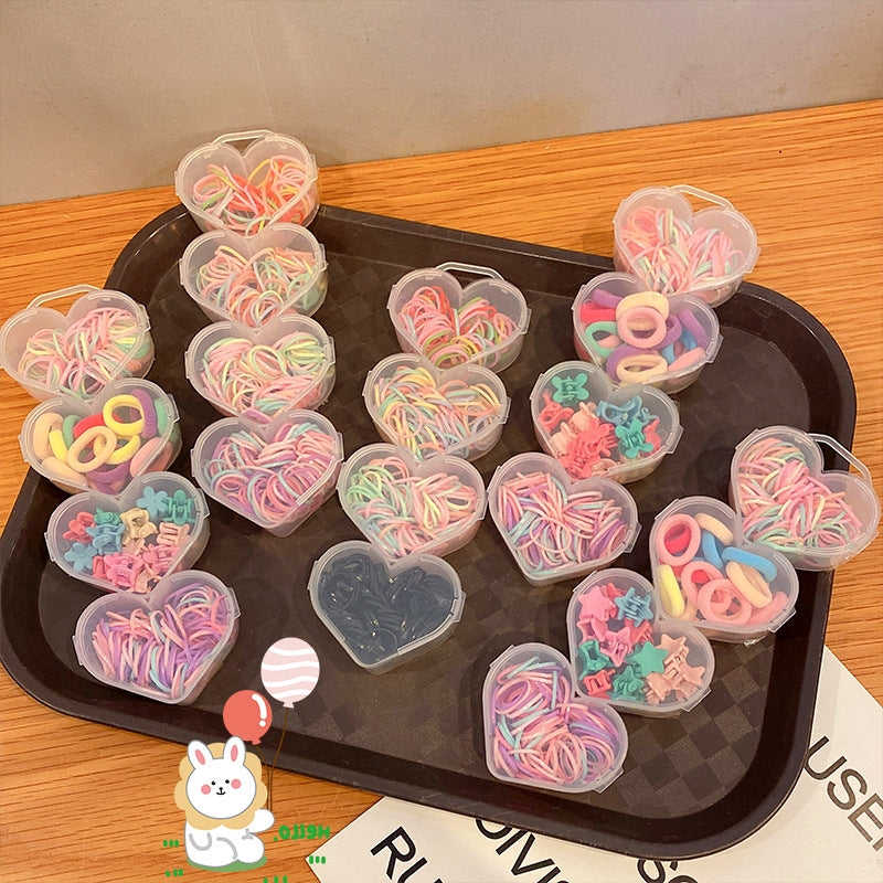 Children's Colorful Flower Hair Clips and Elastic Hair Bands Set