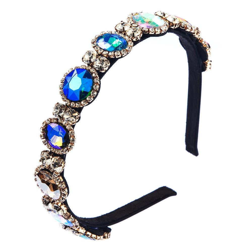 Baroque Style Colorful Rhinestone Headband for Women