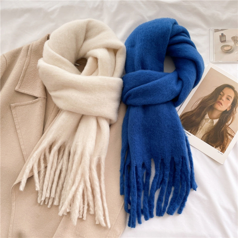 Mohair Scarf Unisex Winter Warm Long Fringe Shawl