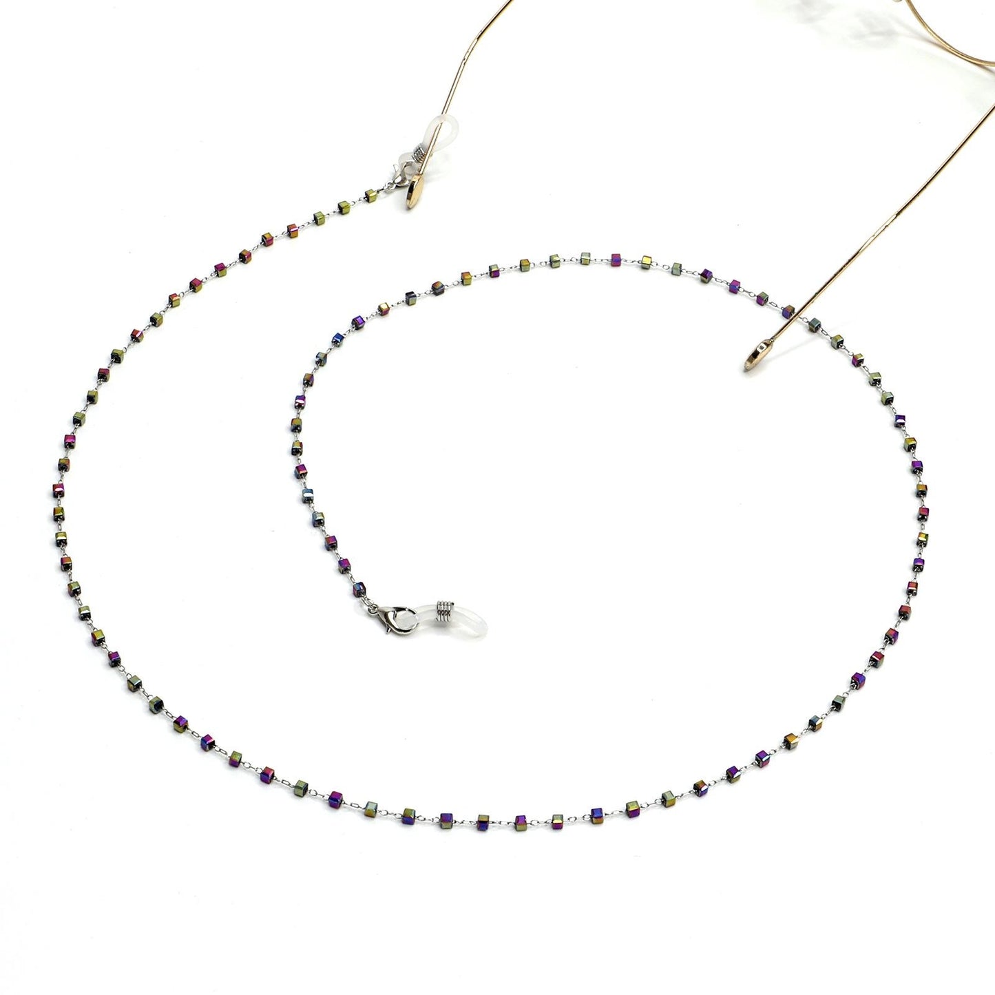 Multicolored Crystal Stainless Steel Anti-Slip Sunglasses Chain