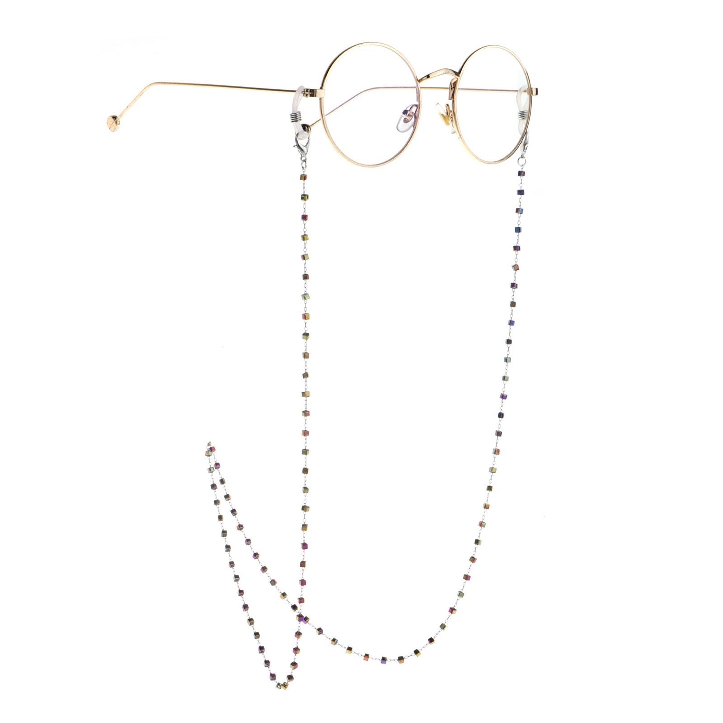 Multicolored Crystal Stainless Steel Anti-Slip Sunglasses Chain