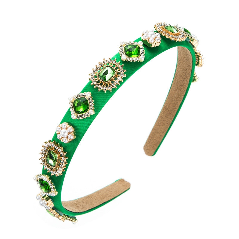 Baroque Vintage Rhinestone Pearl Headband for Women