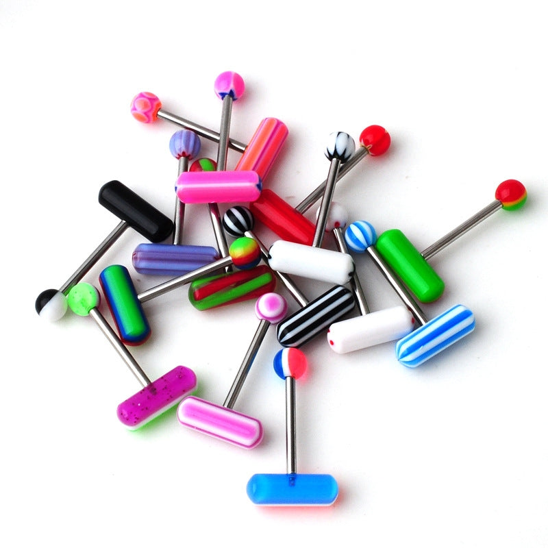 Acrylic Capsule Design Tongue and Nipple Piercing Jewelry Wholesale