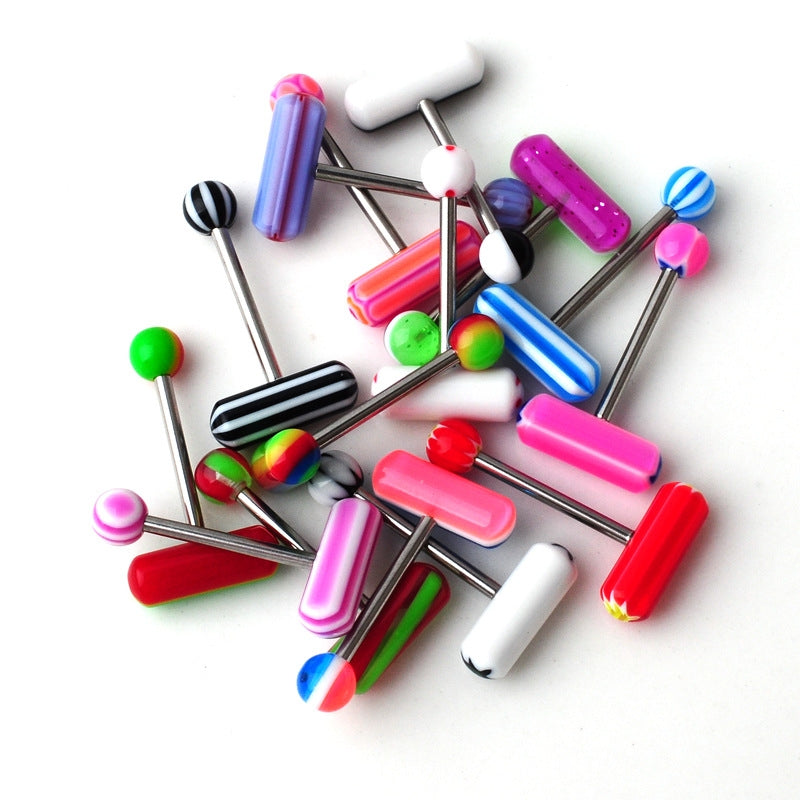 Acrylic Capsule Design Tongue and Nipple Piercing Jewelry Wholesale