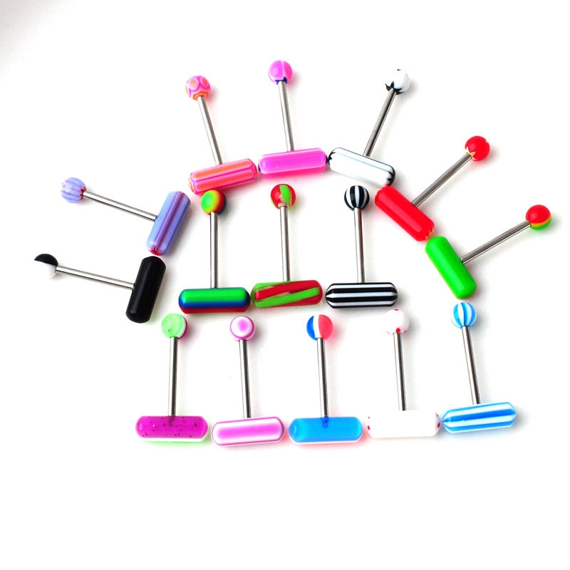 Acrylic Capsule Design Tongue and Nipple Piercing Jewelry Wholesale