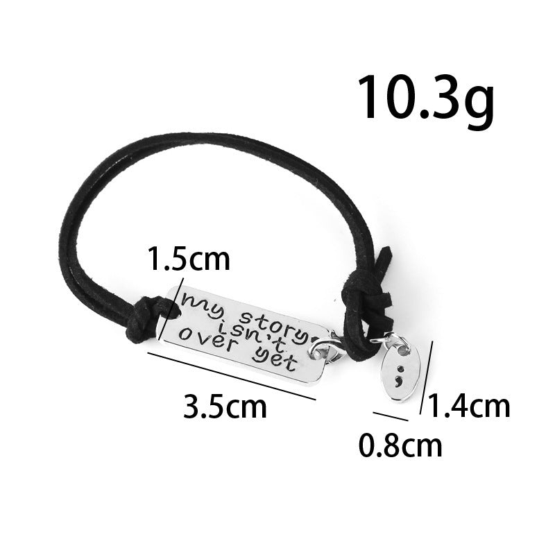 New Fashion Letters My Story Isn't Over Yet Lettering Alloy Inspirational Bracelet Wholesale Nihaojewelry