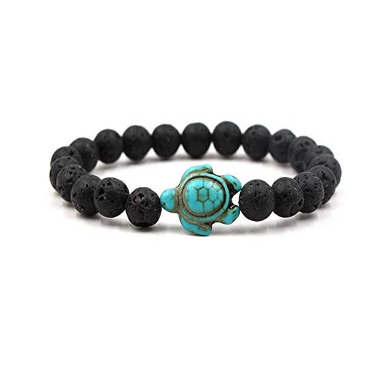 Retro Tortoise Agate and Natural Stone Beaded Bracelet
