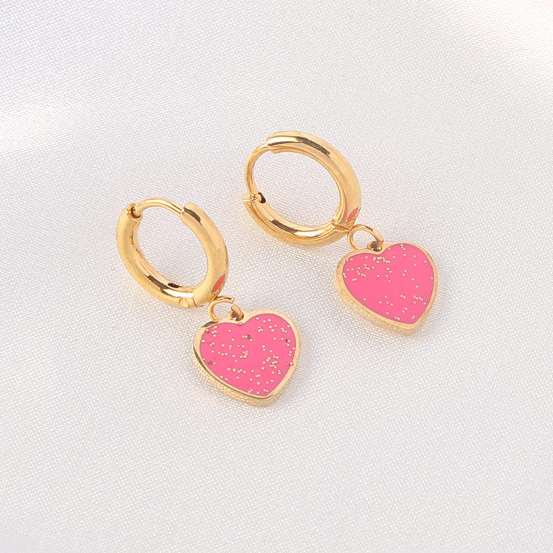 Fashion Heart Shape Stainless Steel Earrings