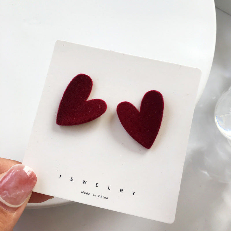 Fashion Wine Red Geometric Vintage Earrings with S925 Silver Needle