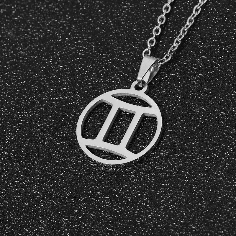 Simple Style Zodiac Stainless Steel Necklace