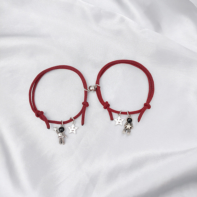 Magnetic Spaceman Couple Bracelet Set - European and American Style
