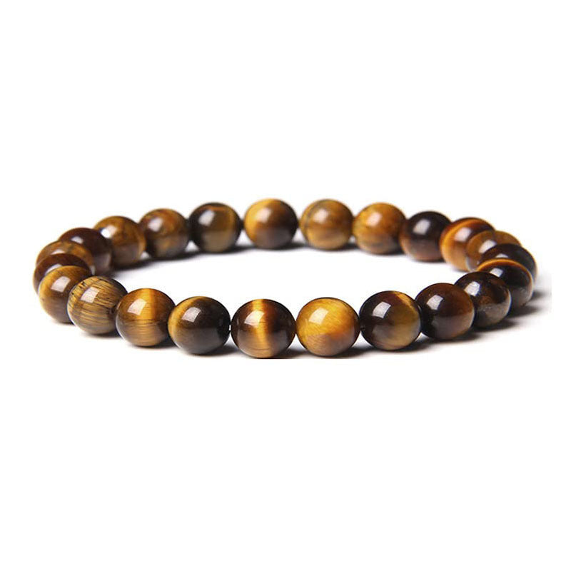 Fashion 8mm Agate Tiger Eye Hematite Crystal Beaded Bracelet Set