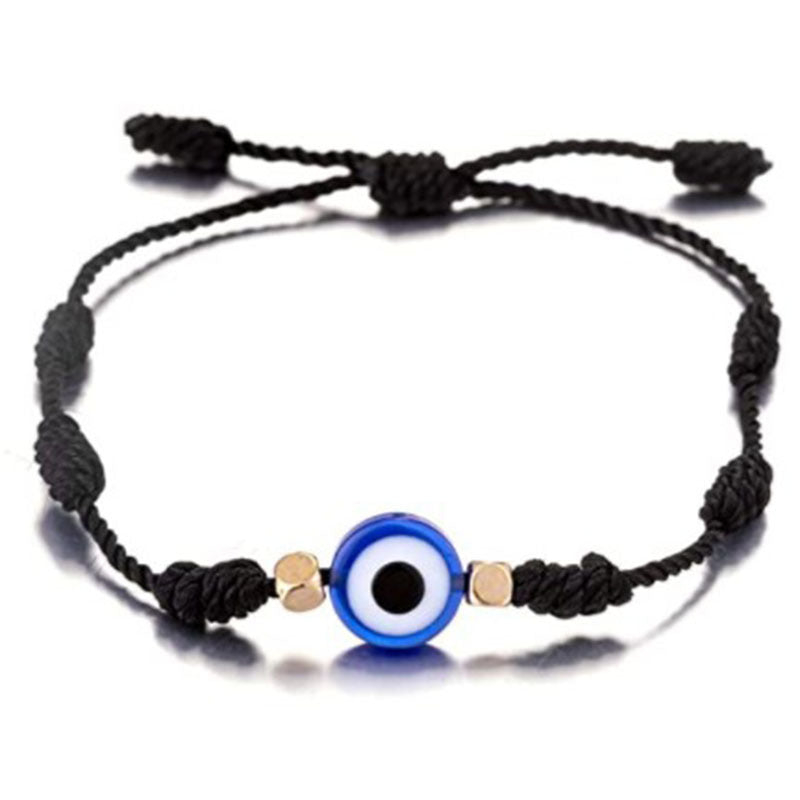 Fashion Evil Eye Palm Alloy Glass Rope Knitted Unisex Bracelet