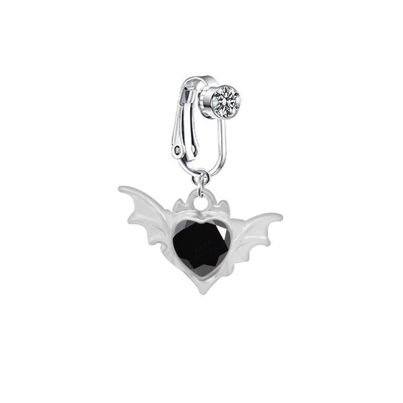 IG Style Heart Shape Wing Belly Ring - Stainless Steel & Gold Plated, Non-Piercing Navel Clip