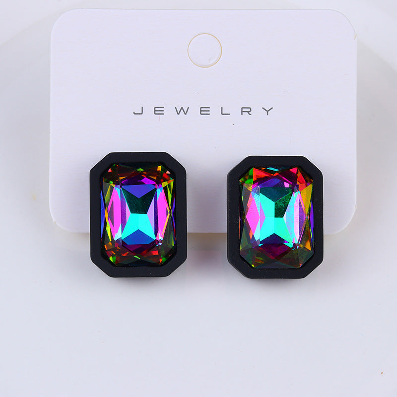 Retro Geometric Acrylic Glass Inlay Women's Earrings