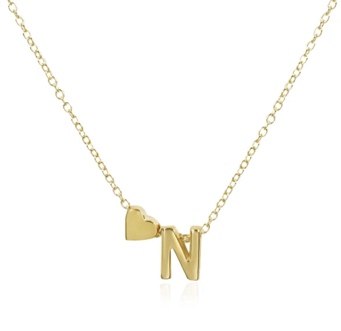 Fashion Heart Alphabet Pendant Necklace - Minimalist Copper Plated Design