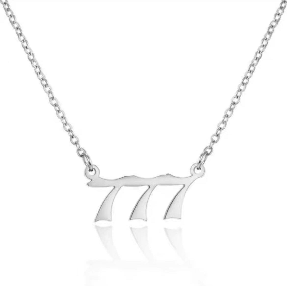 Simple Retro Stainless Steel Number Pendant Necklace for Women and Couples