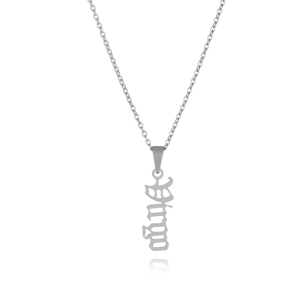 Zodiac Sign Stainless Steel Pendant Necklace
