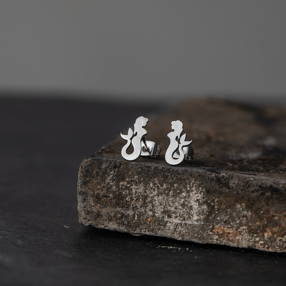 Simple Stainless Steel Cartoon Animal Earrings