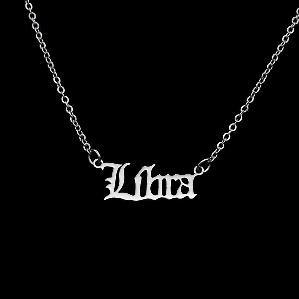 Fashion Zodiac Stainless Steel Pendant Necklace