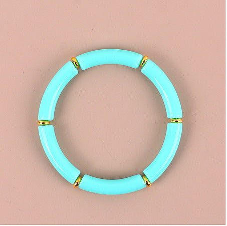 Colorful Acrylic Resin Beaded Cuff Bracelet