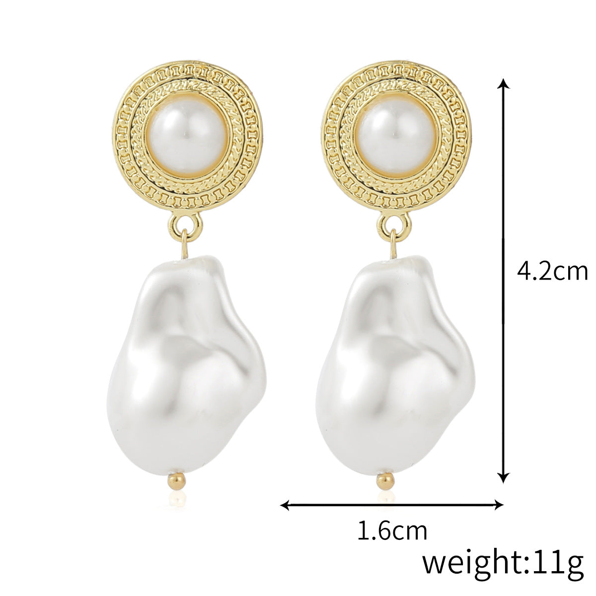 Vintage Pearl Heart Rhinestone Earrings