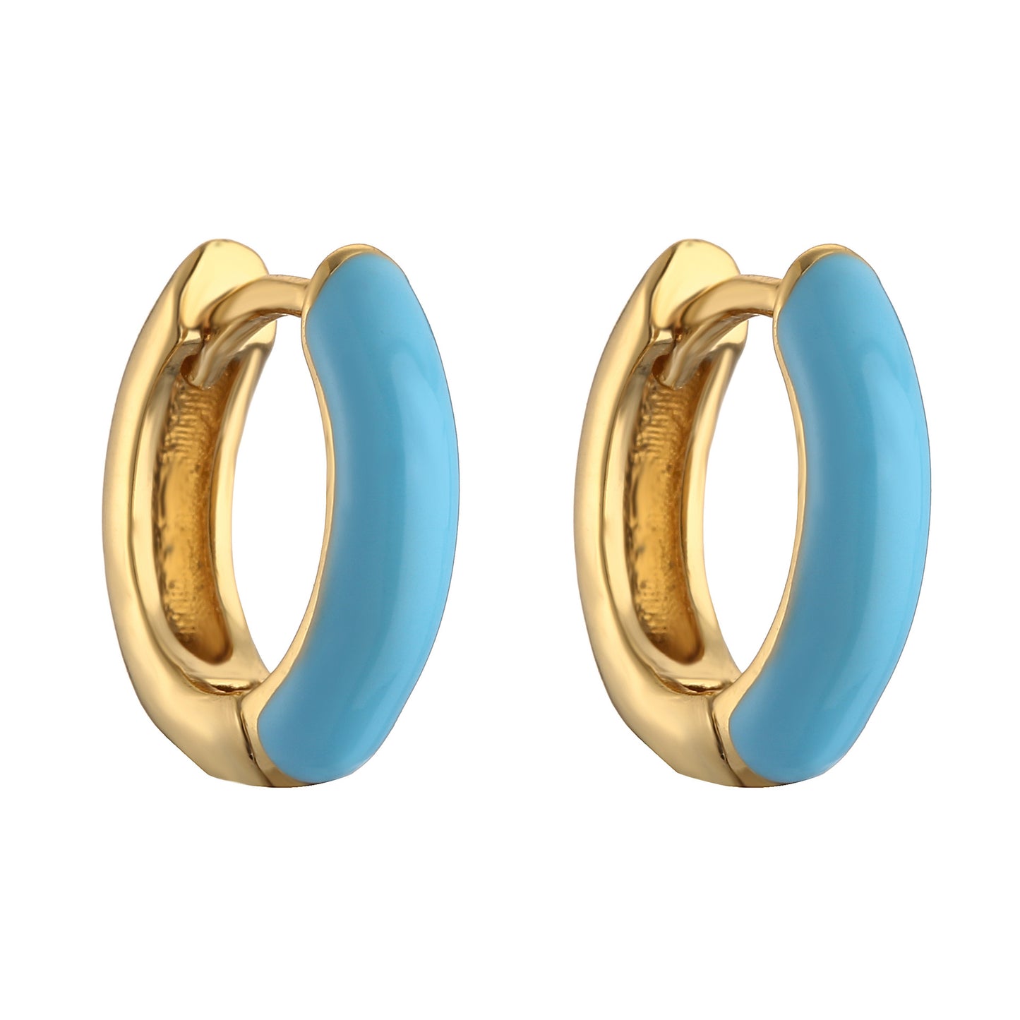 Candy Color Enamel Hoop Earrings for Women
