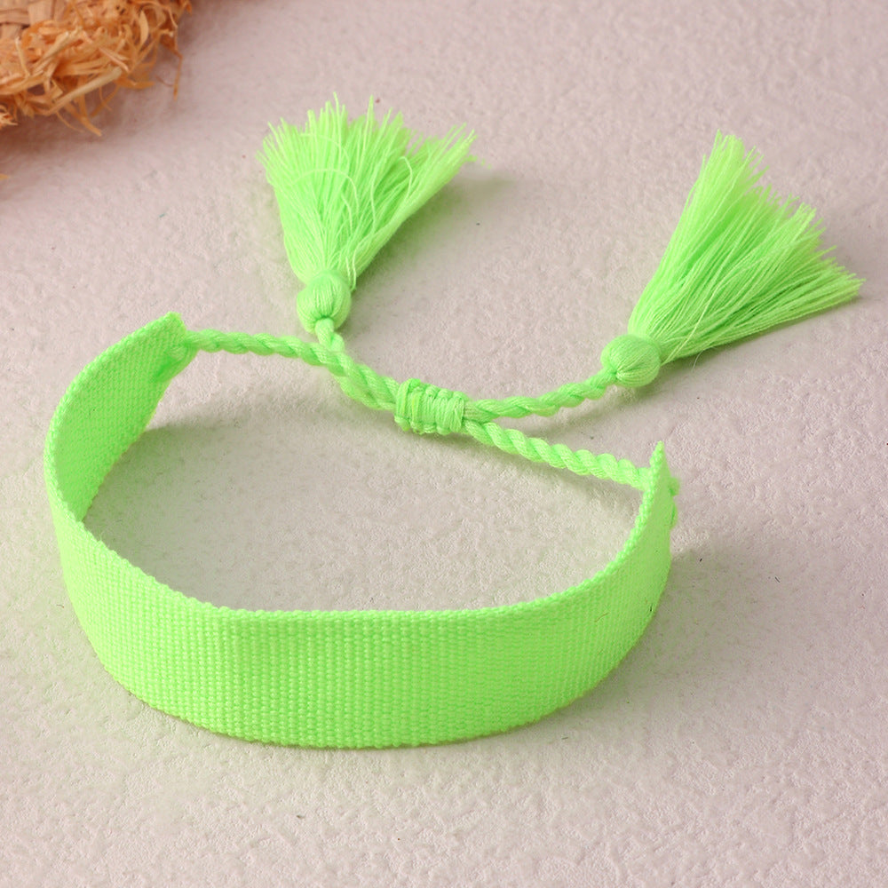 Ethnic Handmade Embroidery Tassel Braided Friendship Bracelet