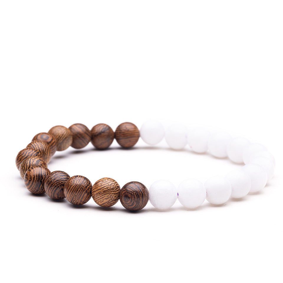 Black Dragon Pattern Matte Stone Beaded Yoga Bracelet