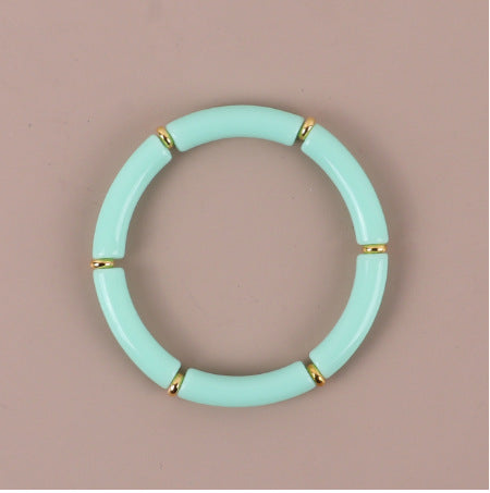 Colorful Acrylic Resin Beaded Cuff Bracelet