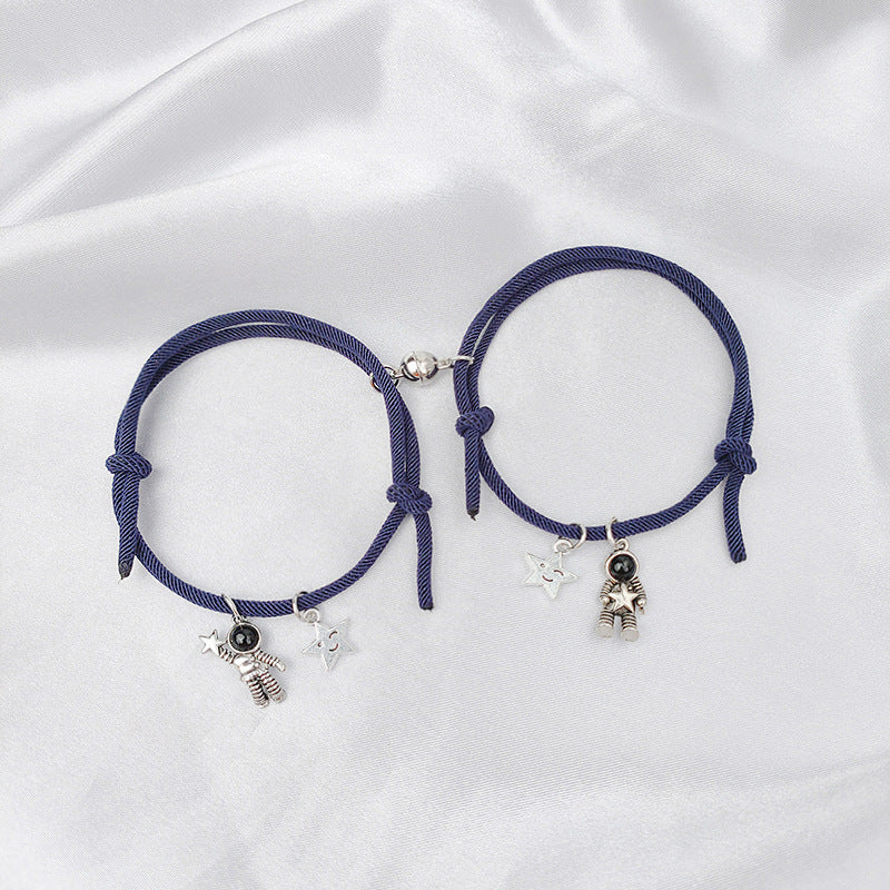 Magnetic Spaceman Couple Bracelet Set - European and American Style